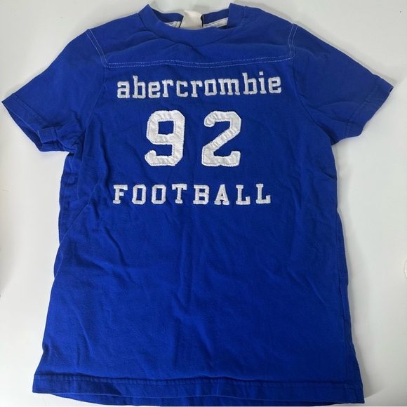 Abercrombie  kids blue 92 football t shirt size L - Picture 3 of 10